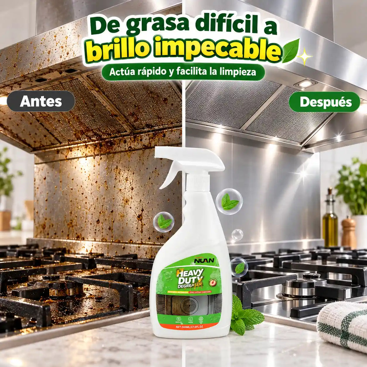 El spray que derrite la grasa de tu cocina en segundos sin tallar