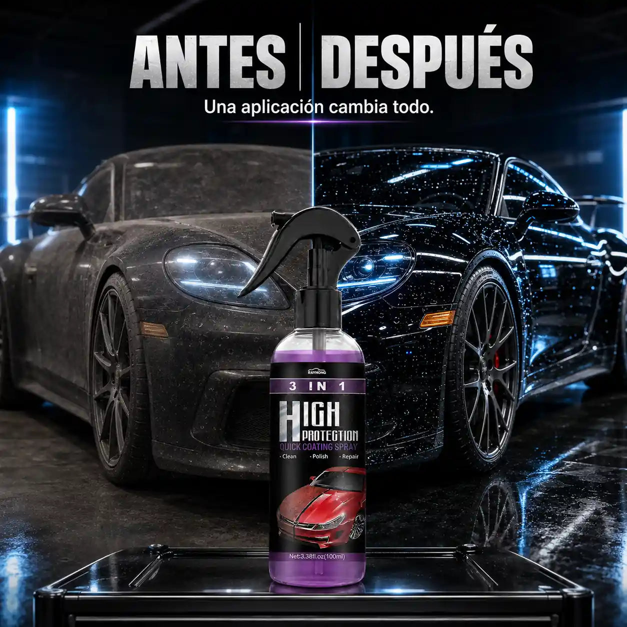 El spray cerámico que blinda tu pintura con brillo de agencia sin pisar un taller