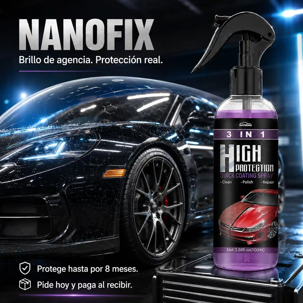 El spray cerámico que blinda tu pintura con brillo de agencia sin pisar un taller